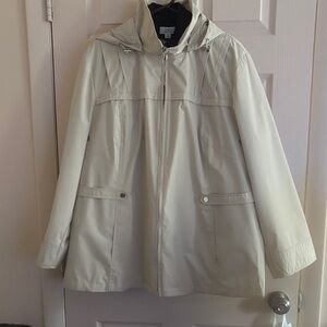 Weather Tamer Light Cream Hooded Trench Coat